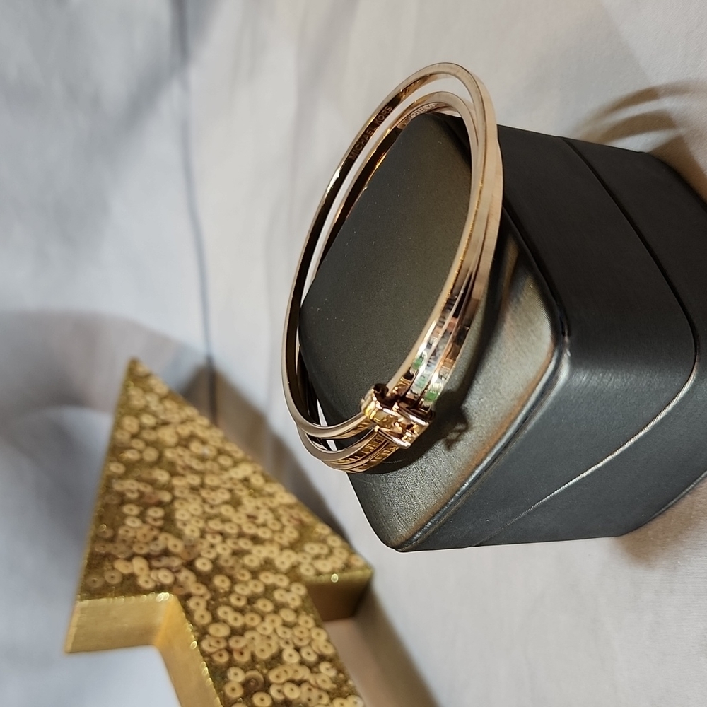 MK rose gold trio bangles set